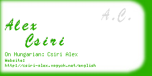 alex csiri business card